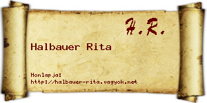 Halbauer Rita névjegykártya
